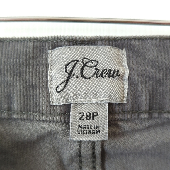 J. Crew Classic Pinwale Corduroy High Rise Vintage Slim Straight Pants Gray 28P - Picture 8 of 16